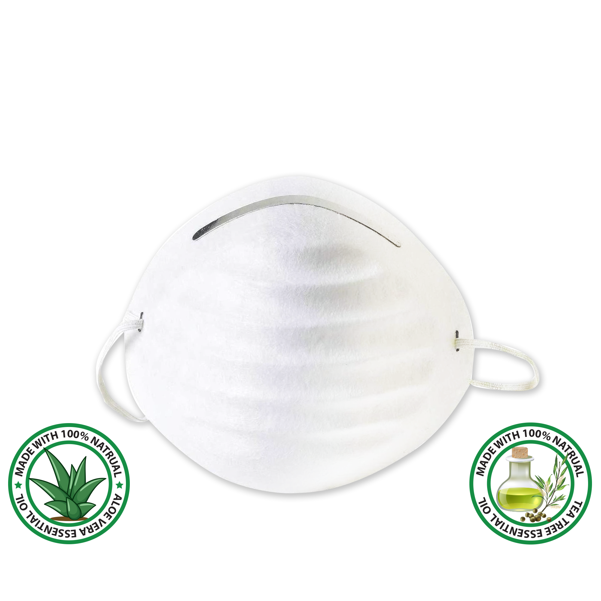 Disposable Particle Respirator Face Mask Coated in Tea Tree or Aloe Vera Essential Oil (10-Pack)- IN STOCK!